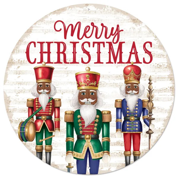 MD1667C8 12"Dia Merry Christmas Nutcracker Sign