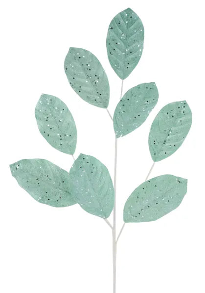MN041974 30"L Icy Velvet Magnolia Leaf Spray Mint Green
