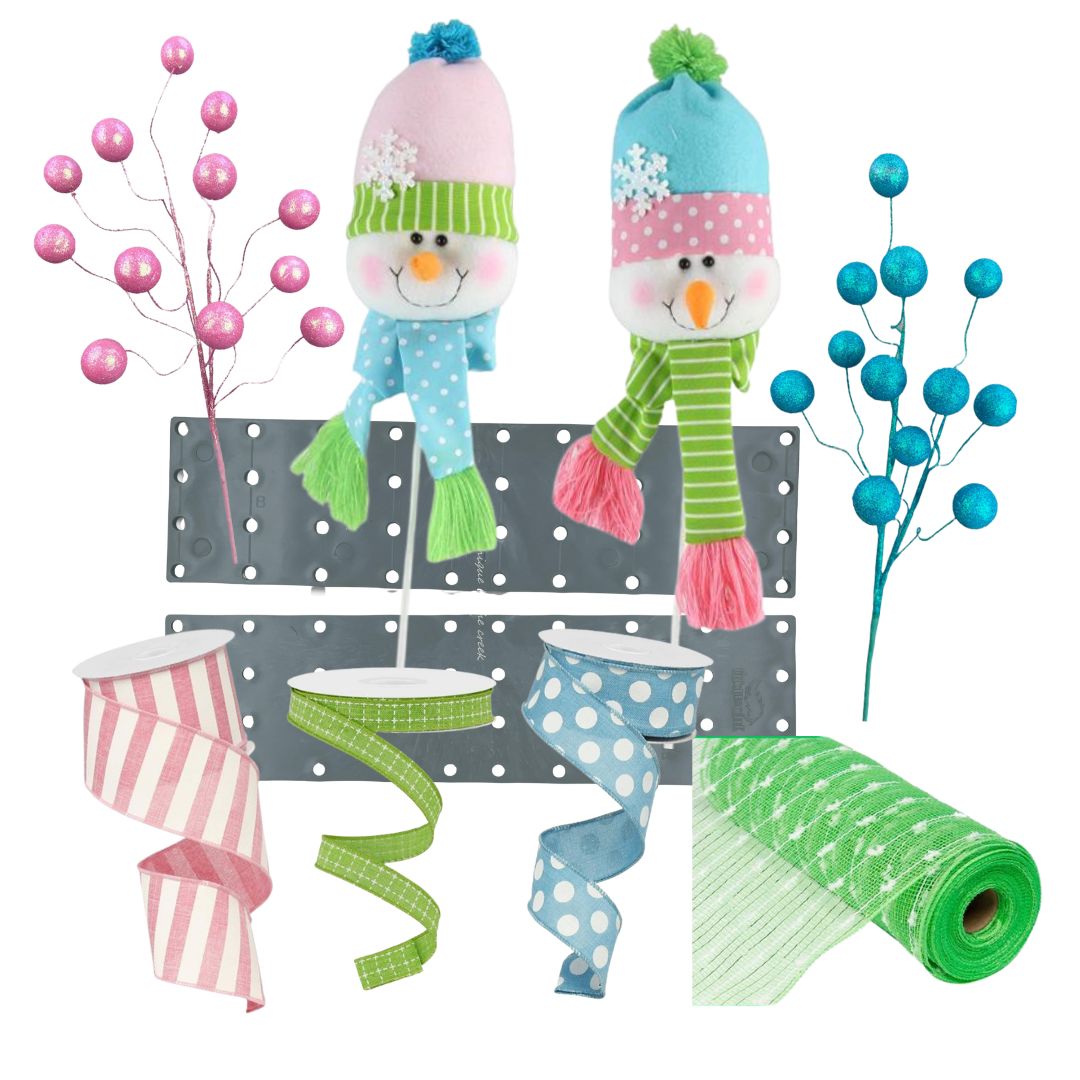Pink & Blue Snowman Decorating Kit