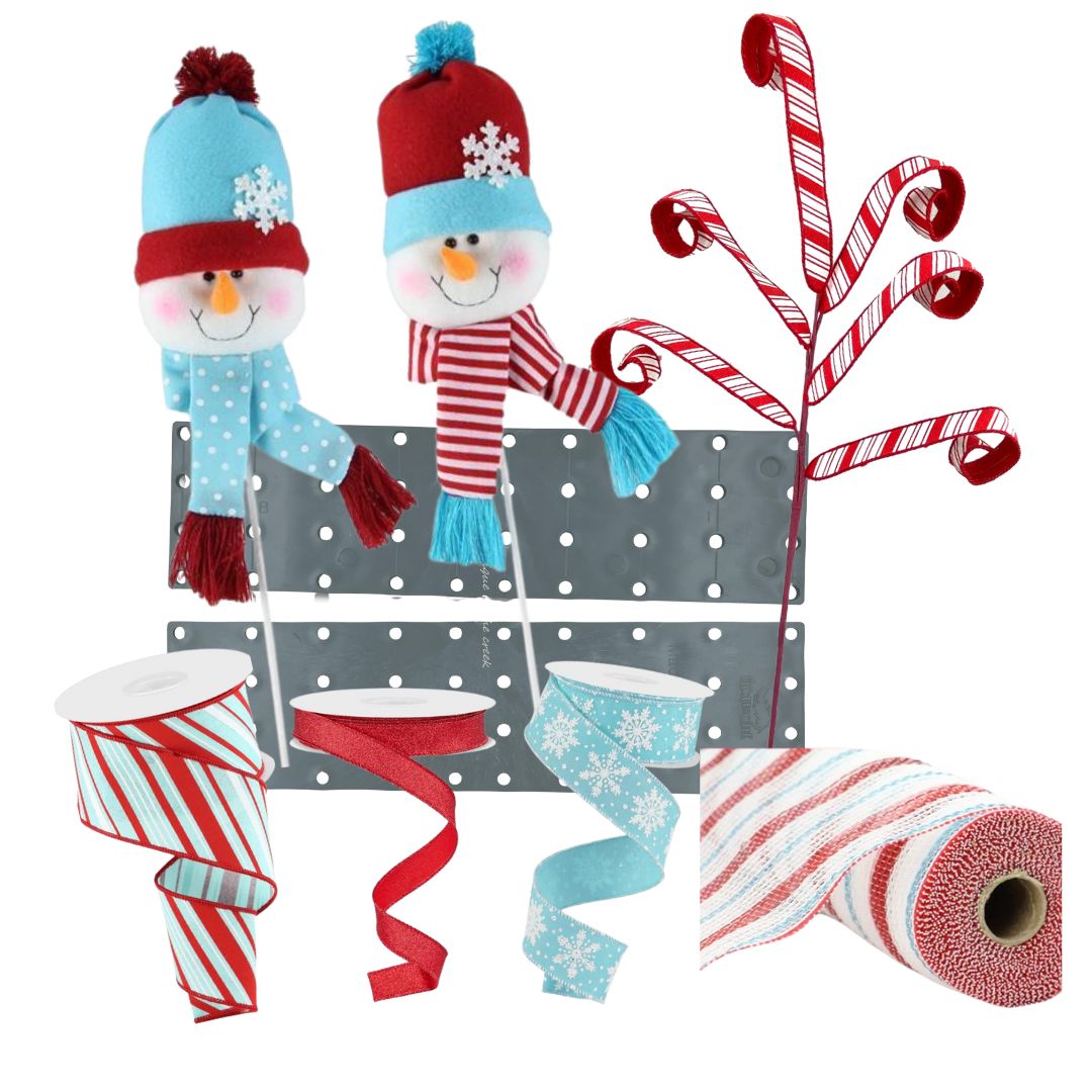 Red & Blue Snowman Decorating Kit