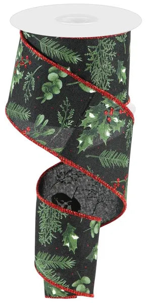 RGC17282K 2.5" x 10yd Winter Foliage Black/Sage/Red