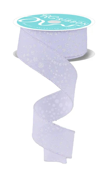 RGF173085 1.5" x 10yd Mini Glitter Dots White/Irid White