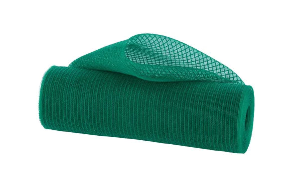 RY500606 10.25" x 10yd Fine Weave Faux Jute Stripe Emerald Green