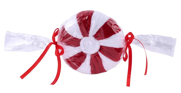 XC117064 11"Oal x 4.75"Dia Round Peppermint Red/White