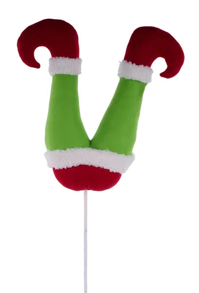 XS1425 30"H Velvet/Faux Fur Elf Bottom Green/Red/White