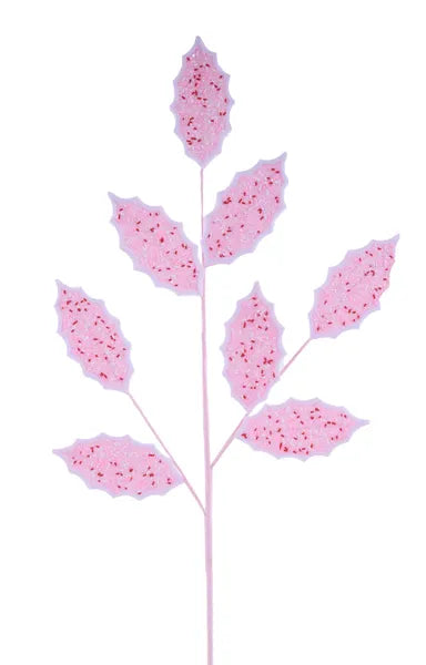 XS0962J8 30.5"L Glttr/Sprinkles Holly Leaf Spray