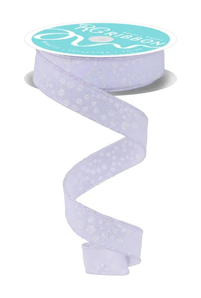 RGF773085 7/8" x 10yd Mini Glitter Dots White/Irid White