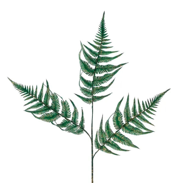 XS2487E5 26"L Brushed Fern Leaf Spray Hunter Green/Gold