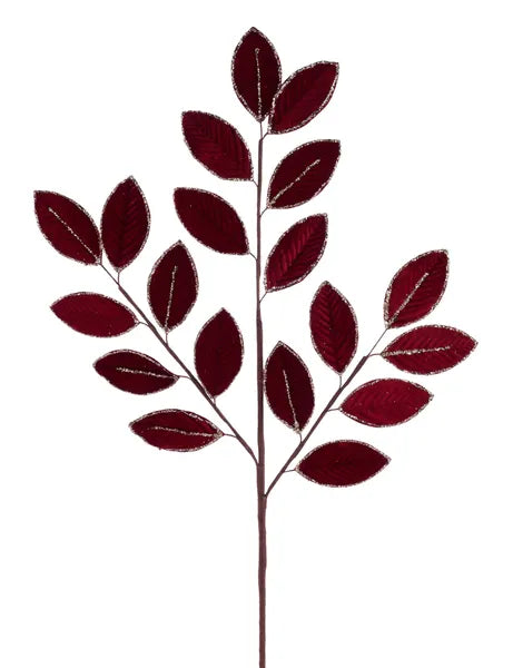 XS252905 26"L Leaf Spray Burgundy