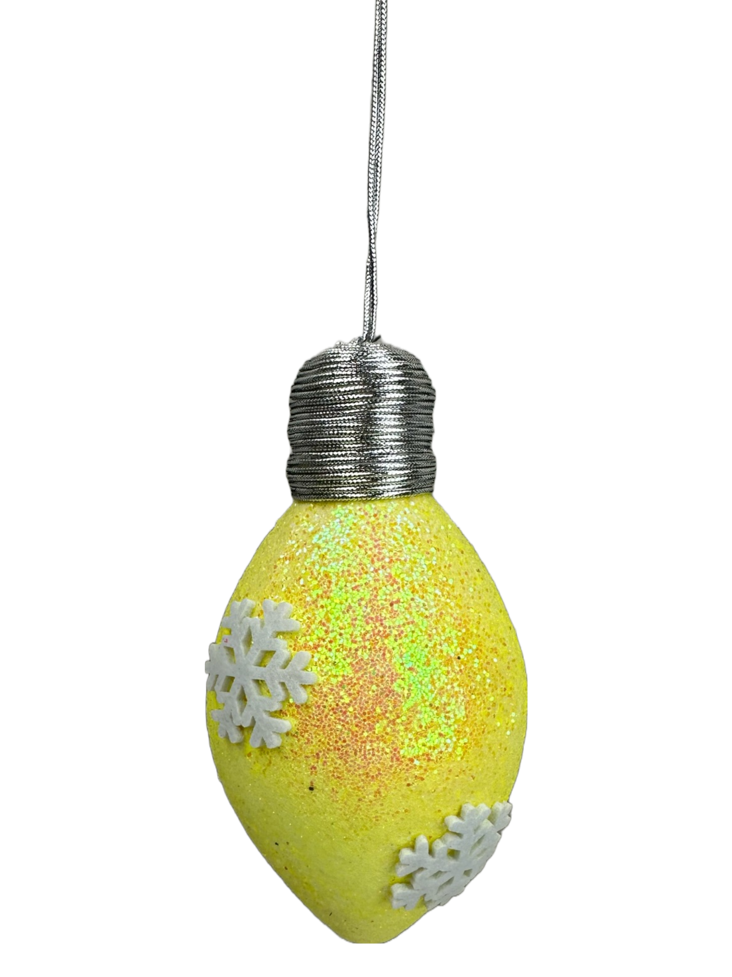 85711YW 7"x4"Dia Light Bulb Ornament Yellow