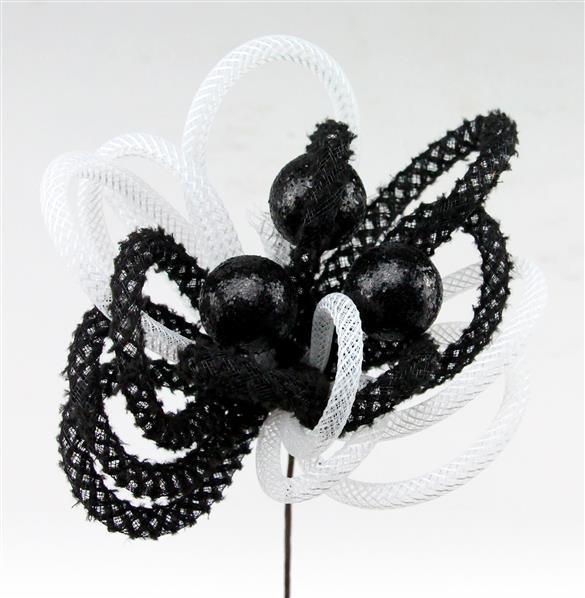 XP380202 12" Tubing/Glitter Ball Pick Black/White