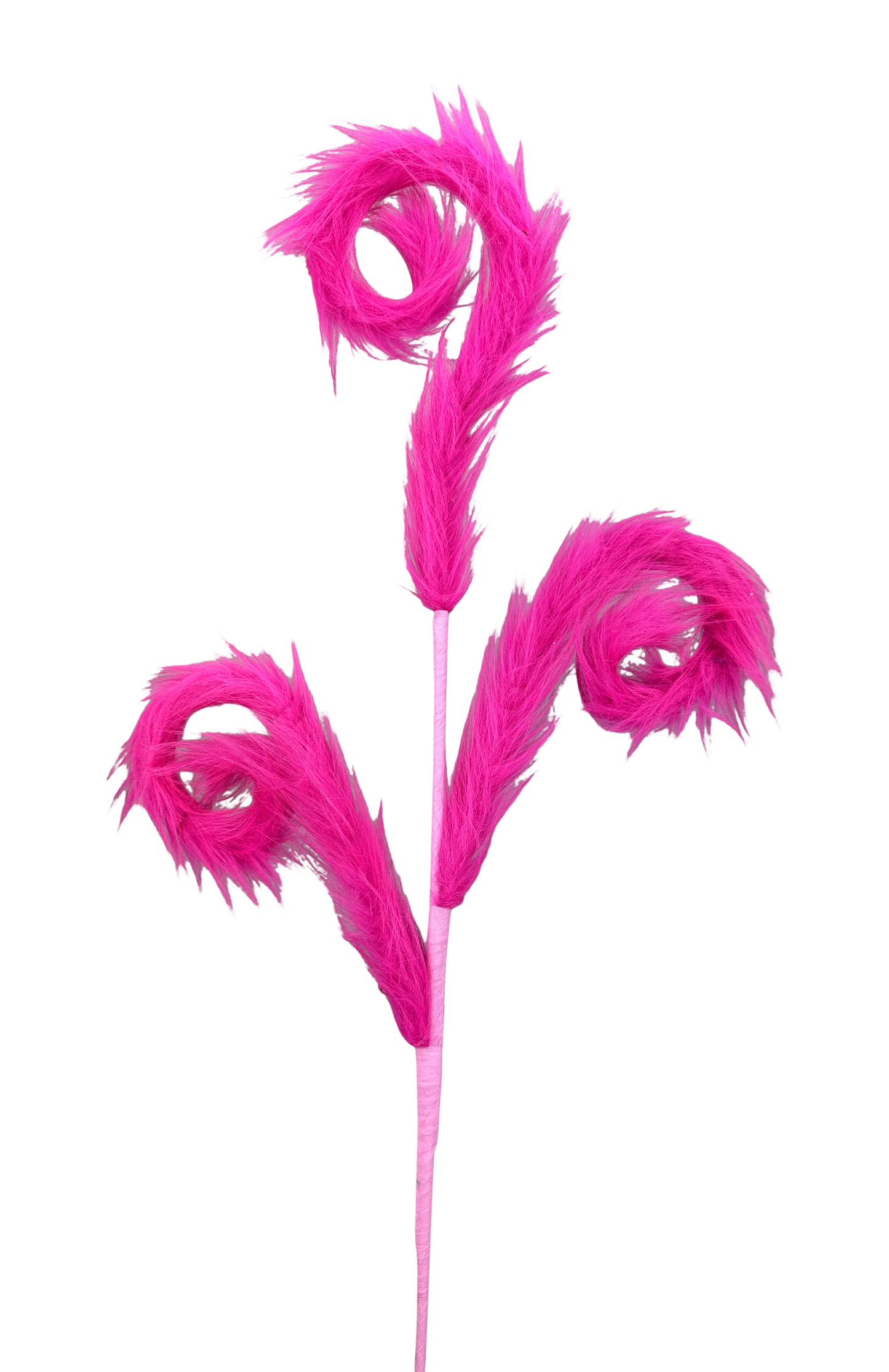 57302BT 30"H Furry Spiral Curly Spray Bight Pink