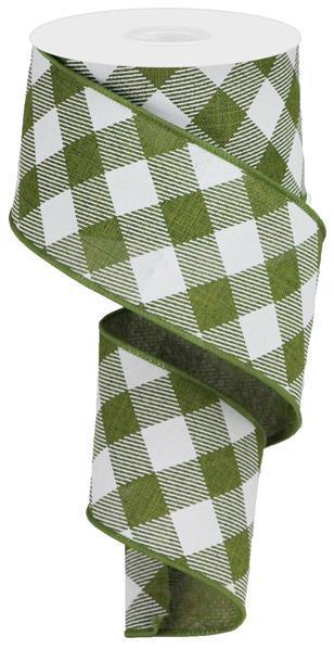 RGA126552 2.5" X 10Yd Diagonal Check On Royal Green/White