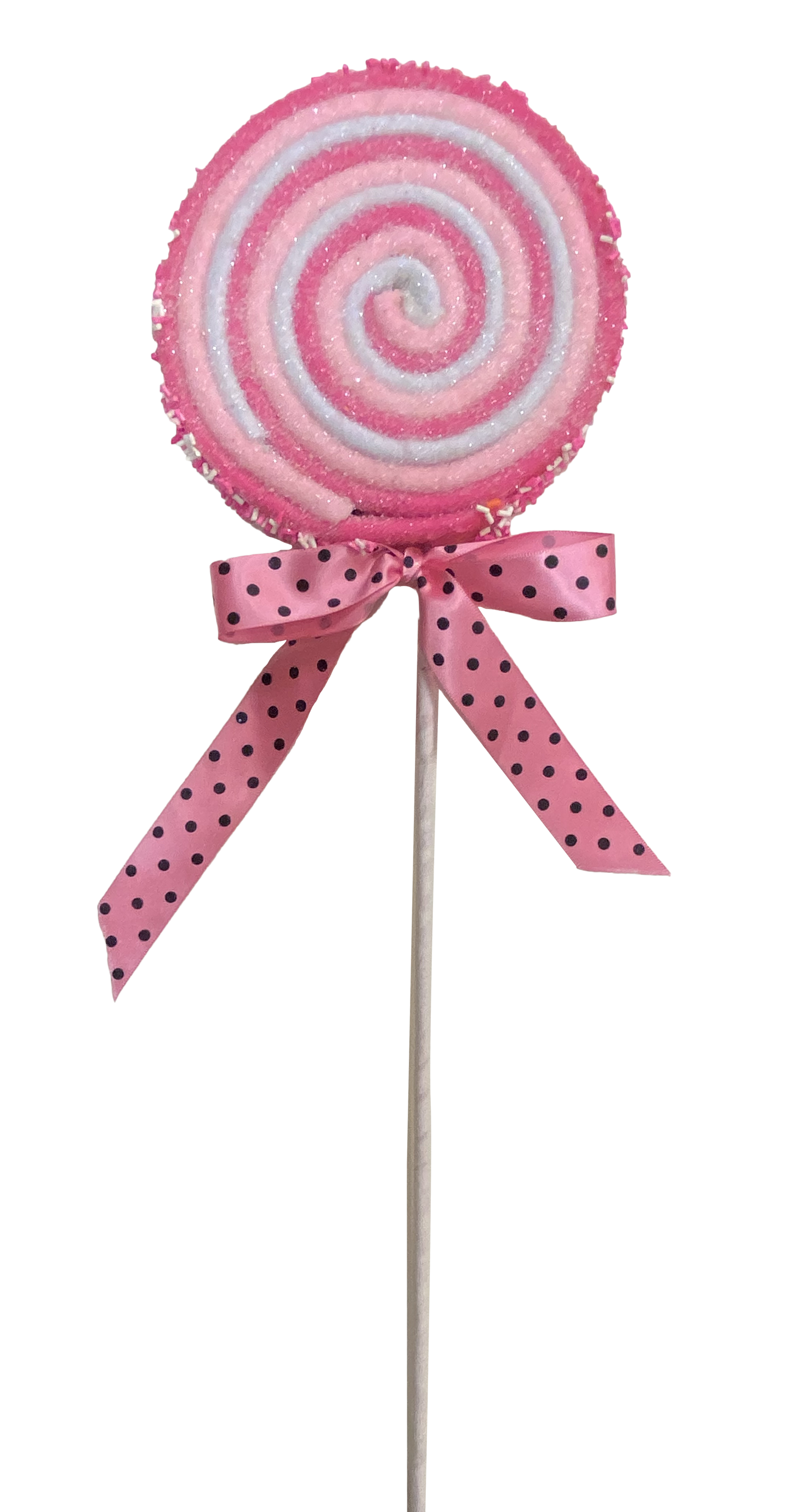 85506PKBTWT Dia5"x23"H Lollipop Spray Pink/White