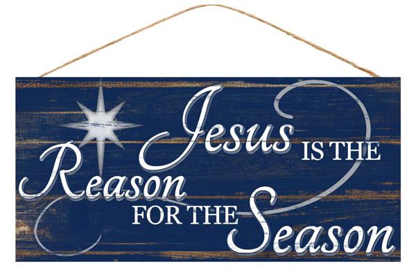AP8184 12.5"L x 6"H Jesus Is The Reason Navy/White