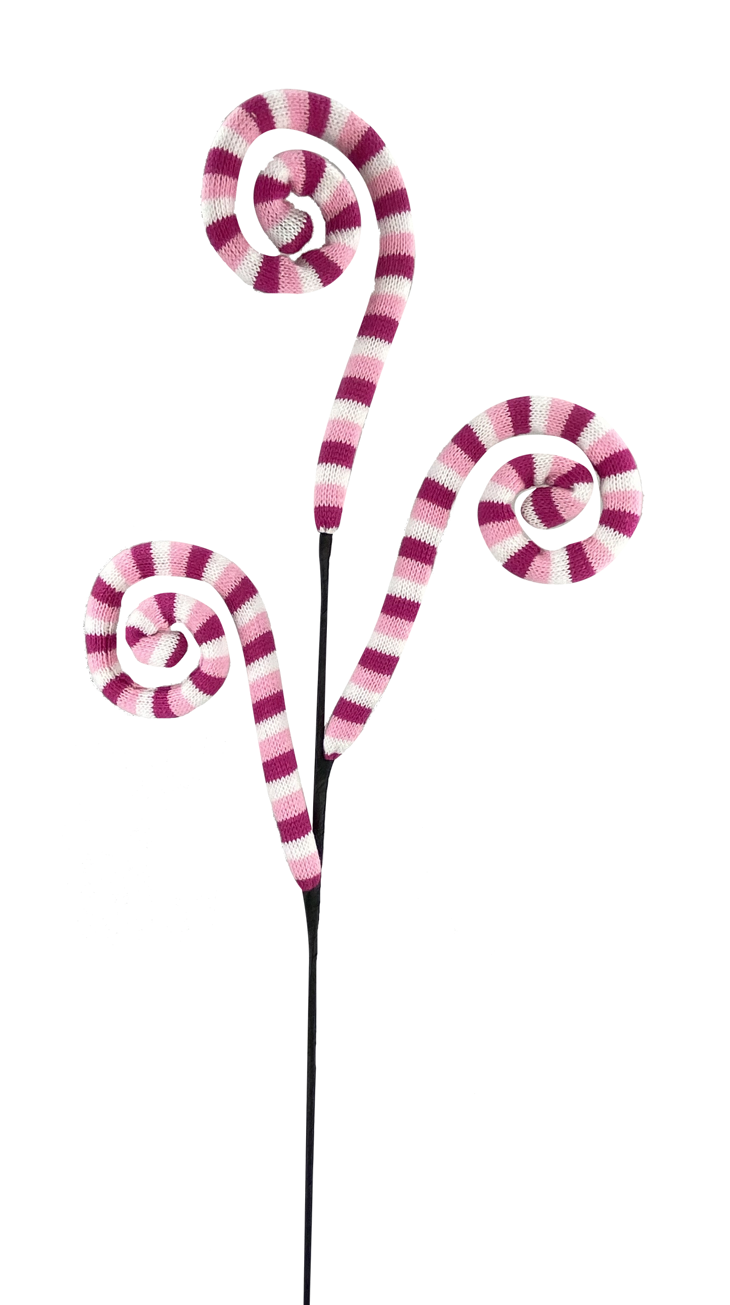56948BTPKWT 29"H Stripe Spiral Curly Spray X3 Pink/White