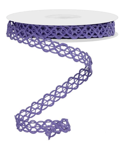 RN586113 5/8" x 10yd Open Weave Trim, Wired Lavender