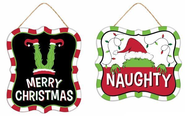 MD1214 7"Hx6"L Tin Christmas Elves White/Red/Green