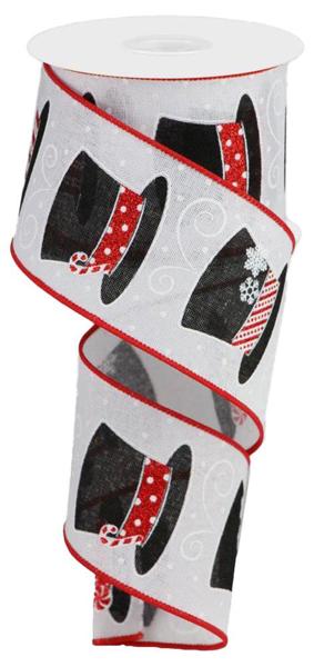 RGB129427 2.5"X10yd Snowman Hats on Royal White/Red/Slvr/Black
