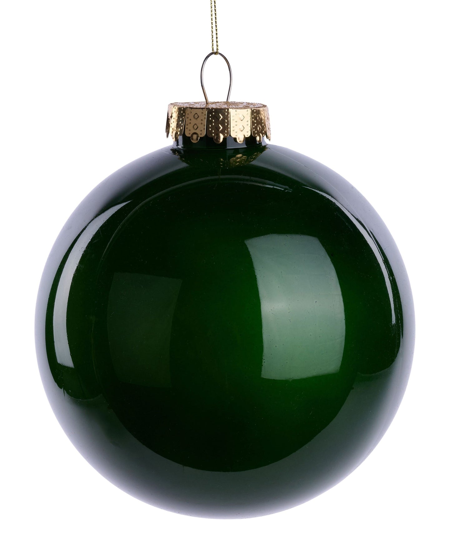 XH966112 100Mm Dia Lacquer/Glass Look Ornament Hunter Green