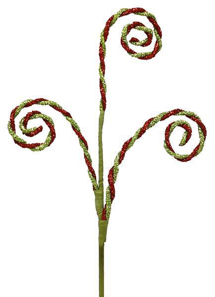 XP360766 16" Glittered Coil Spray Red/Lime