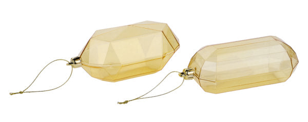 XJ544408 5"L Rectangle Gem Ornament Gold