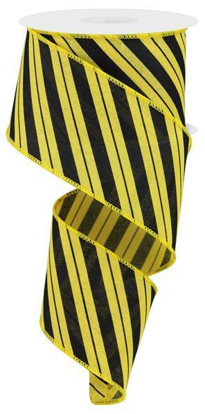 RGE154129 2.5" x 10yd Diagonal Line/Faux Ryl Yellow/Black