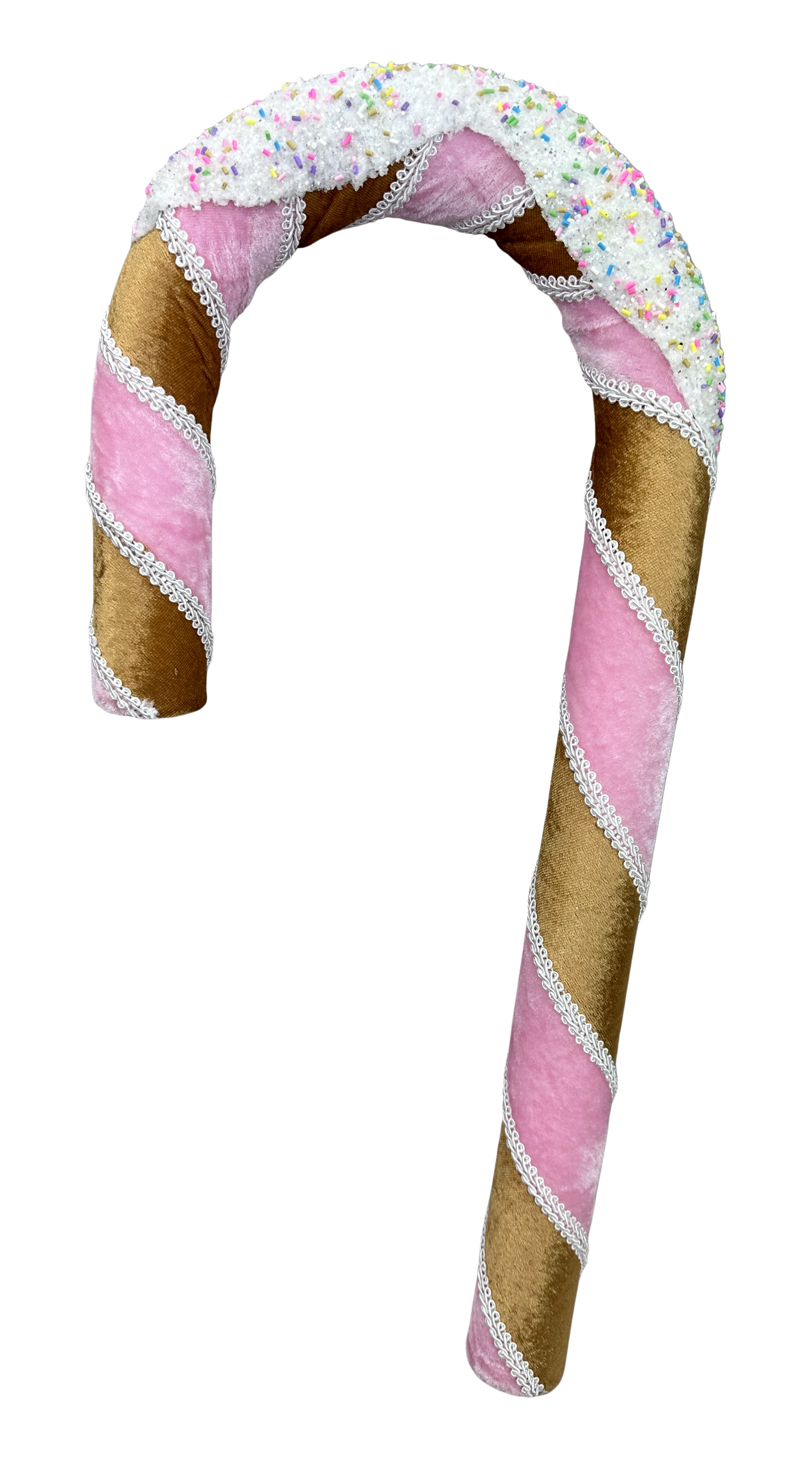 86340BNPK 19"HX9WX1.5"D Gingerbread Candy Cane Brn/Pnk