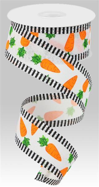 RG0882627 1.5" x 10yd Carrots/Thin Stripe