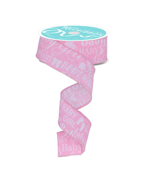 RGF140215 1.5" x 10yd Baby Girl White/Light Pink