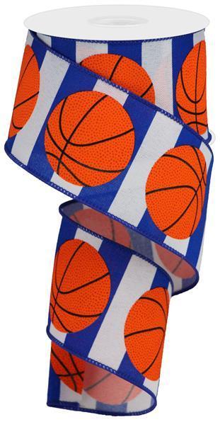 RGA1518DE 2.5" X 10Yd Bold Basketball W/Stripe White/Orange/Black/Blue