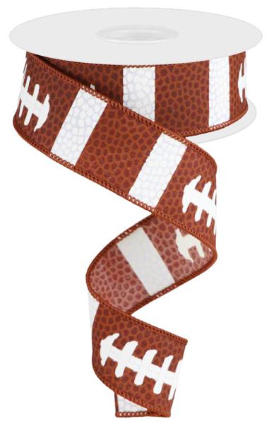 RG1092 1.5" x 10yd Football Laces Brown/White