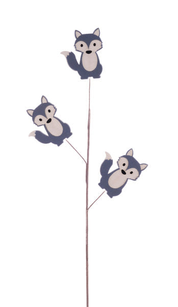 MN031110 30"H Felt/Fabric Fox Spray Grey/White/Black