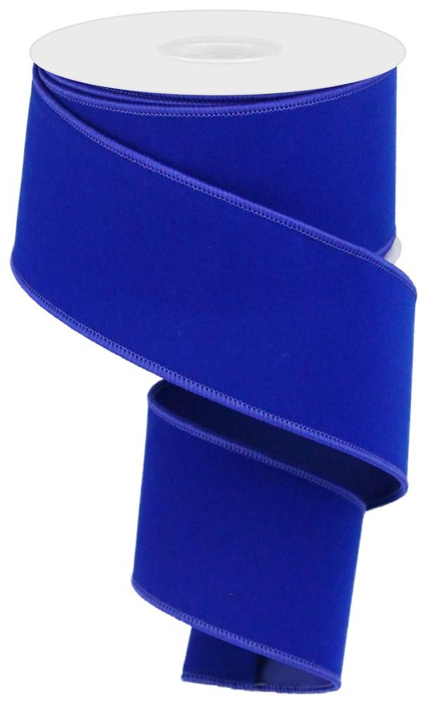 RL194325 2.5" x 10yd Indoor Velvet Ribbon Royal Blue