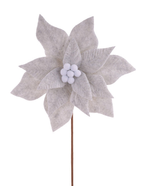 XS411410 11"Dia x 20"L Felt Poinsettia Stem Grey