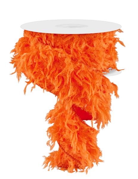 RN588520 2.5" x 10yd Furry Ribbon Orange