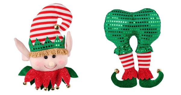 XC6319 20"H x 8.25"L Sequin Elf Decor Kit Red/Emerald/White