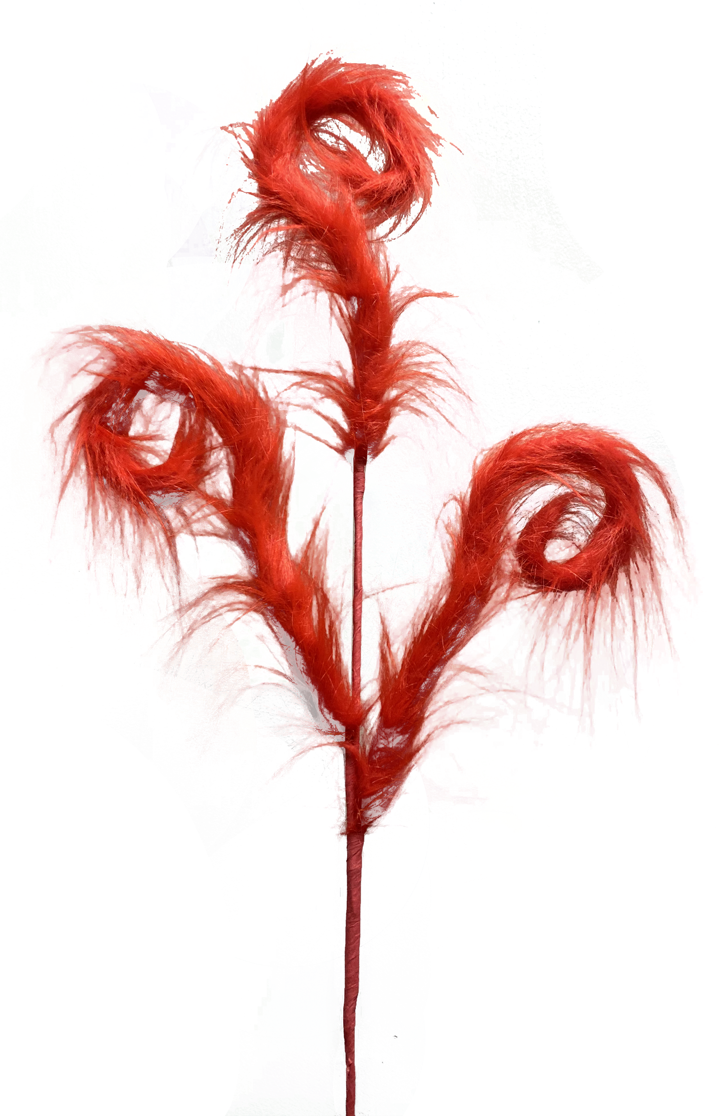 85189RD Furry Spiral Curly Spray x 3 H30 Red