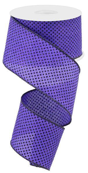 RGA17328W 2.5" x 10yd Glitter Micro Dot On Royal Purple/Black