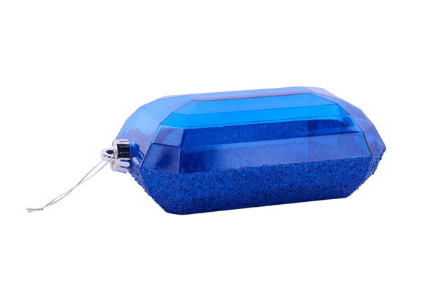 XJ553125 8"Lx5"W Laser Glitter Rectangle Gem Orn Royal Blue