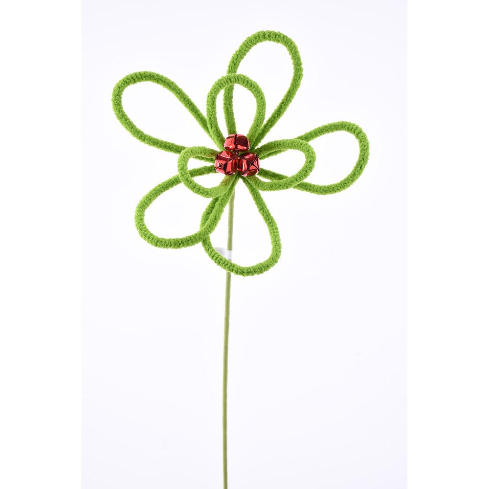 187158 22" Loop Flower Stem Green/Red