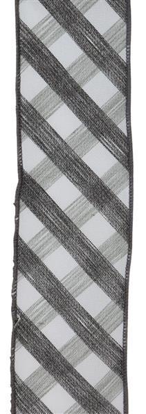 RGE159527 2.5"X10yd Woven-Look Diagonal Check White/Grey/Black