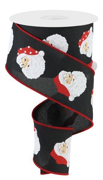 RGC165002 2.5" x 10yd Vertical Santa Heads Black/Multi