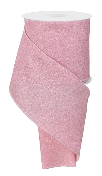 RGE179115 4" x 10yd Fine Glitter On Faux Royal Light Pink/Pink