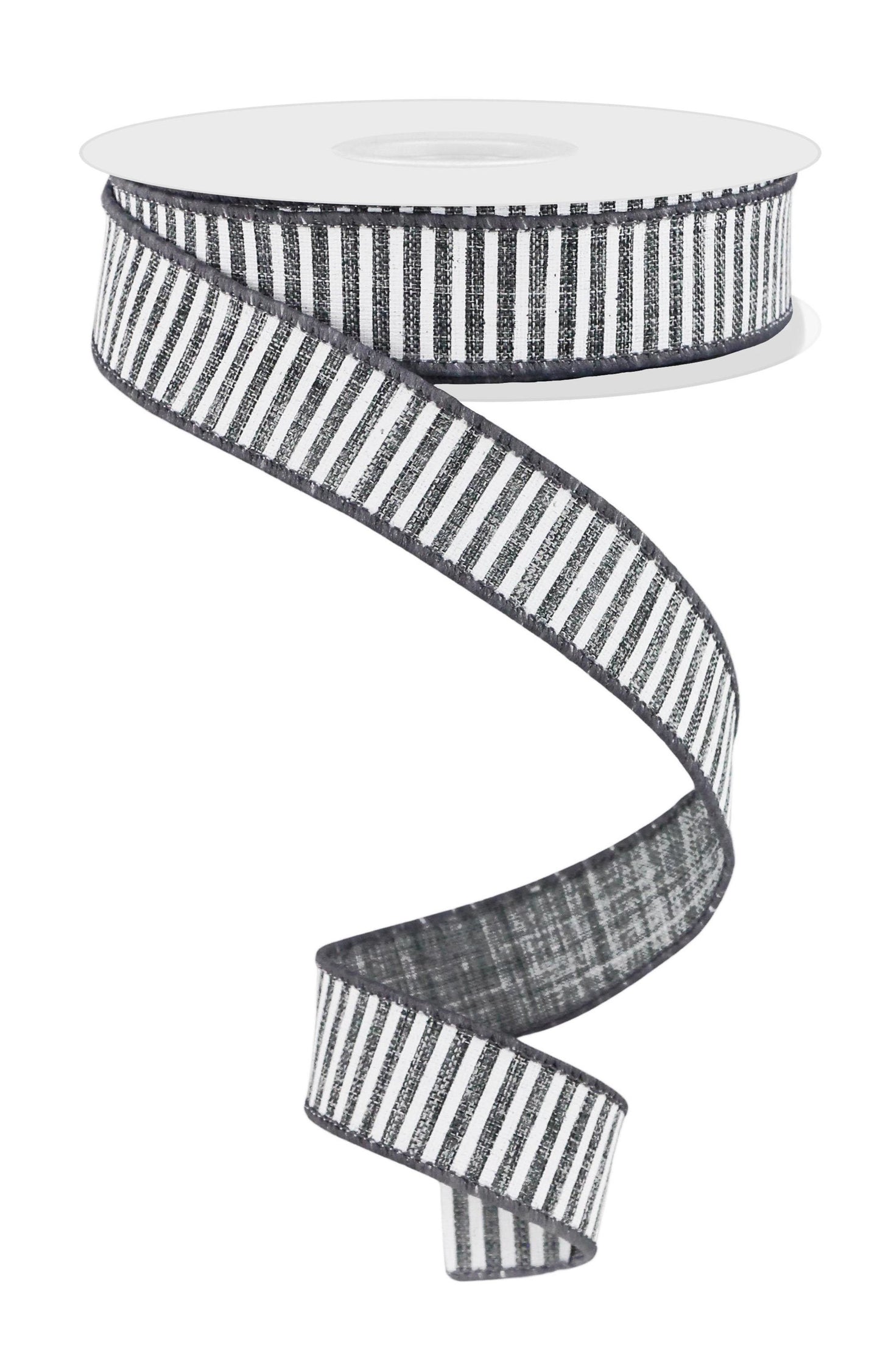 RG778010 7/8" x 10yd Horizontal Stripes/Royal Grey/White