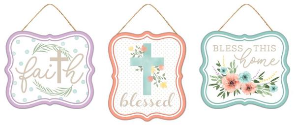 MD1043 7"Hx6"L Embossed Tin Religious Sign