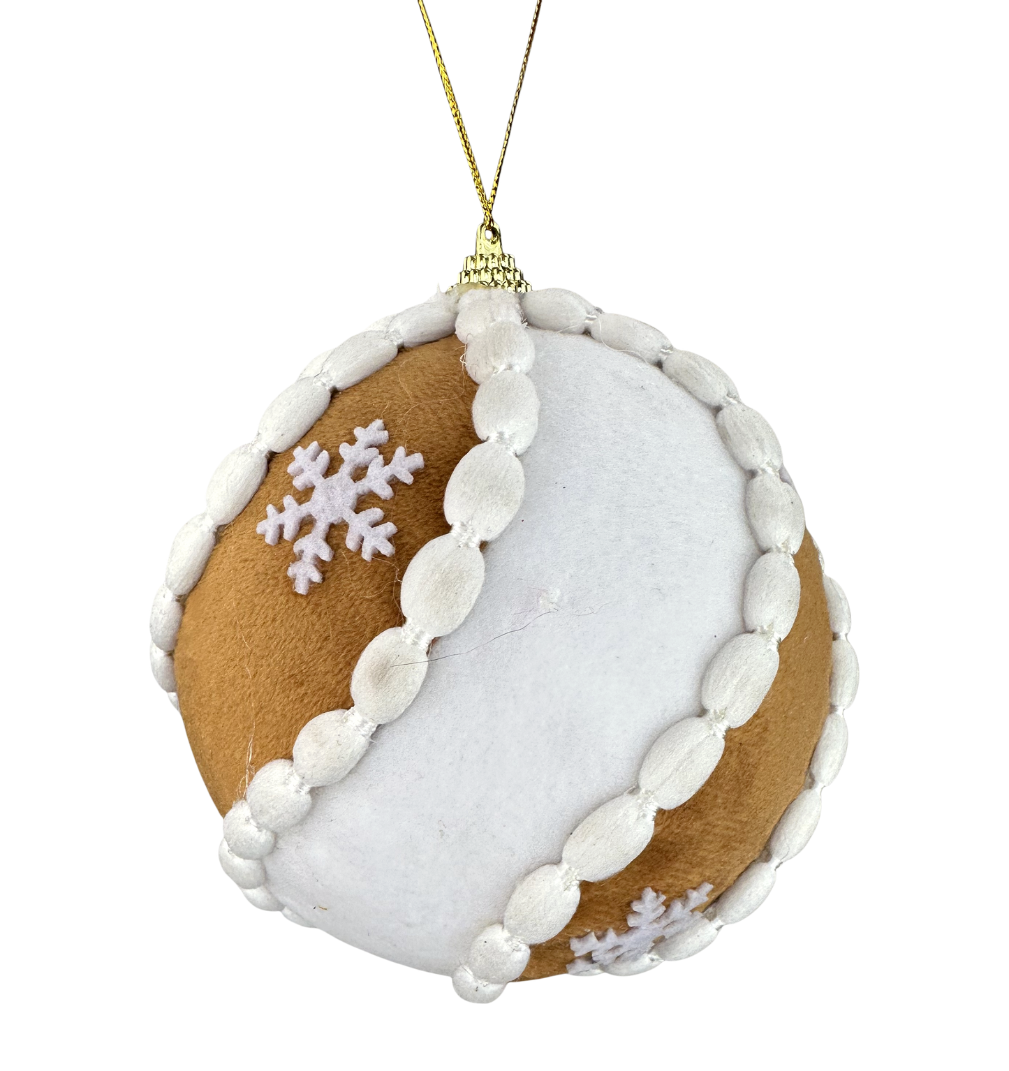 86502WTBR 5"DIA Gingerbread Swirl Ornament