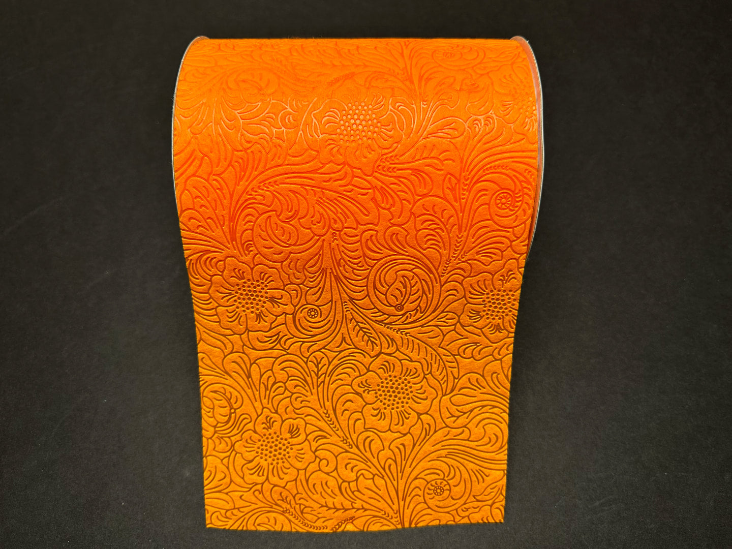 42466-06-19 6"X25Yds Embossed Flower Cut Edge Orange