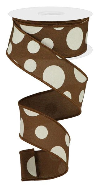RGB114904 1.5" x 10yd Giant Three Size Dot/Pg Brown/Ivory