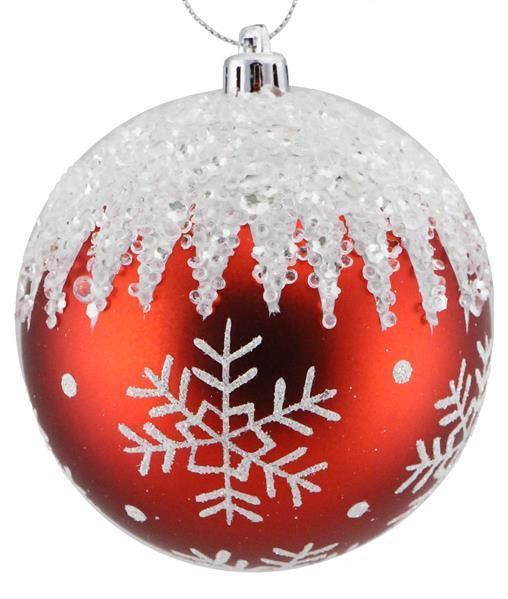 XY8827MA 100MM Snowflake/Icicle/Dots Ornament